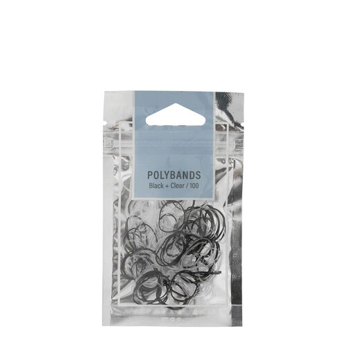 Mae ElasticS Polybands Black & Clear (100)